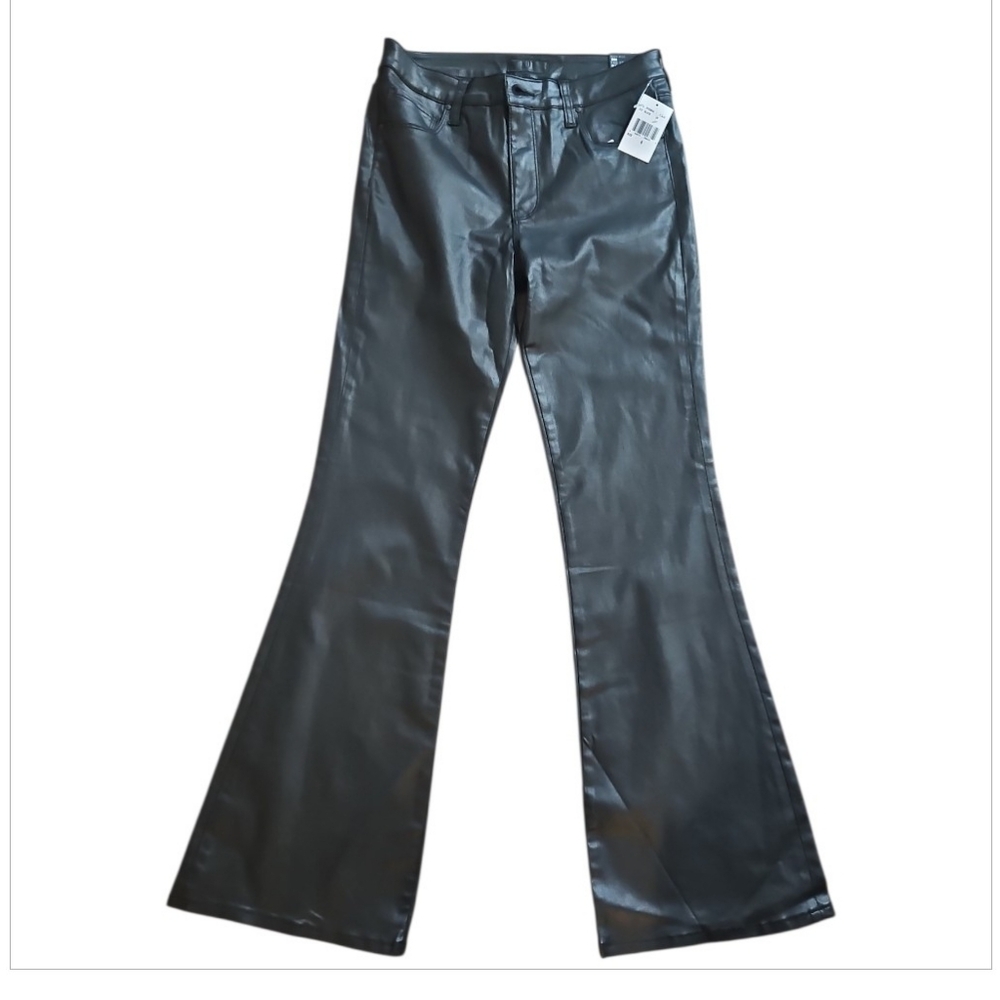 KUT from the Kloth Ana High Rise Fab Ab Coated Flare Pants Black 6 - Picture 6 of 12